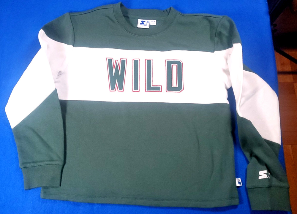 STARTER Minnesota Wild thick Shirt Size Medium Long Sleeve NHL Hockey